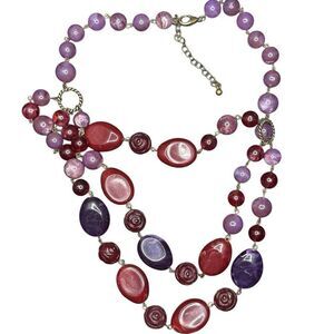 Anthropologie layered purple and pink gorgeous necklace.